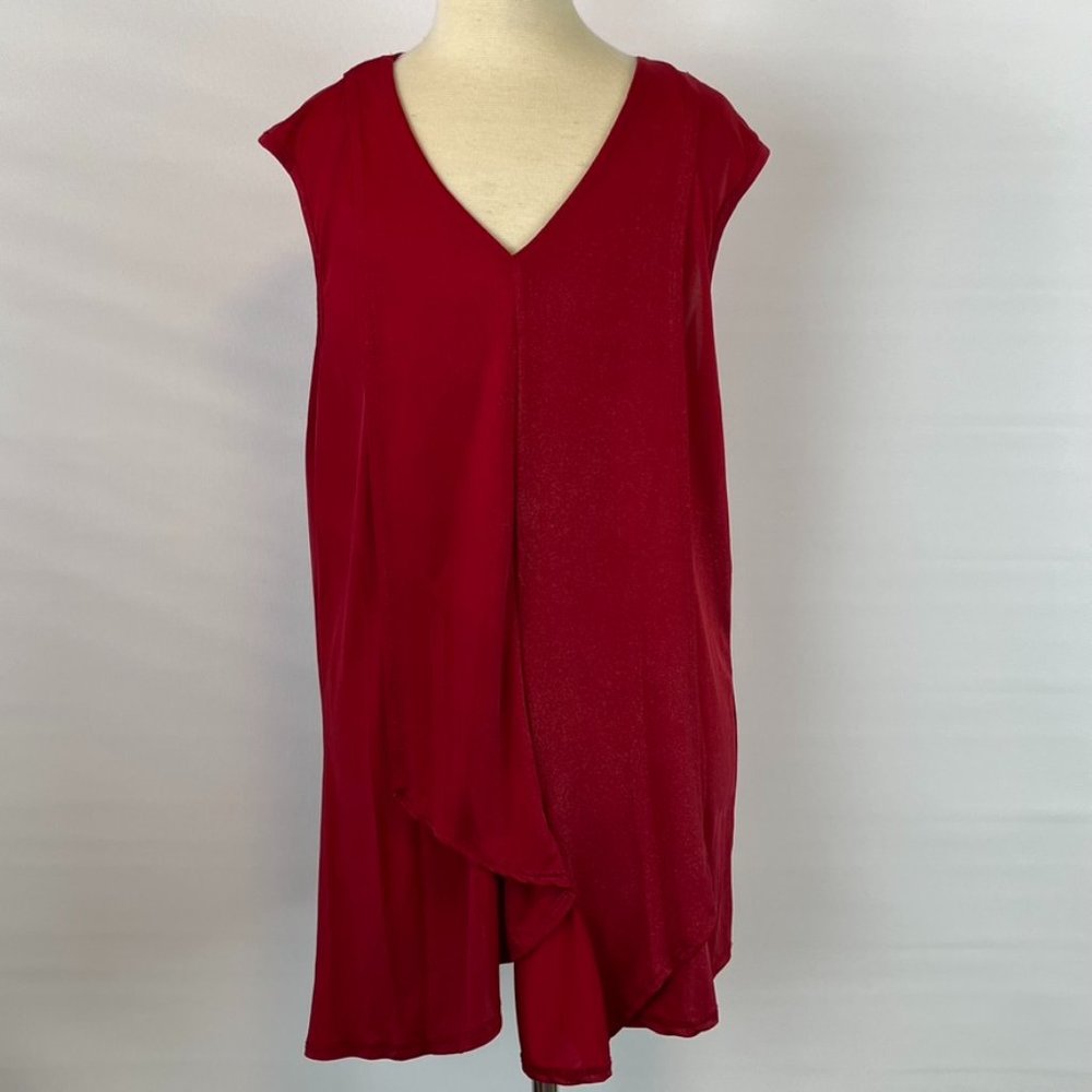 Zero1160 Red Glittered Blouse Top Shirt ((size unknown))